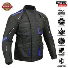 Motorcycle Jacket for Men, Weather Resistant Cordura Textile Fabric for Enduro