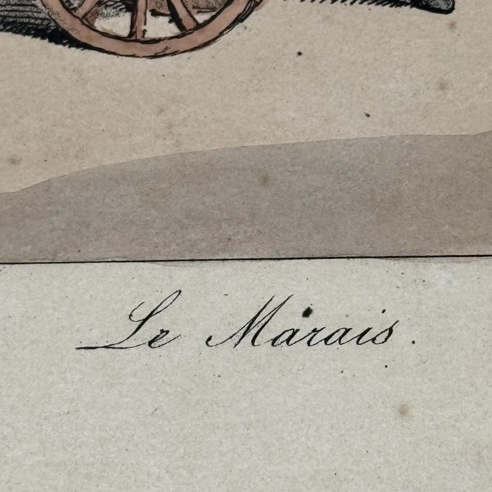 Litografía Vintage Eugene Lami Le Marais Color Nº2 Delpech Paris 11.75x14.75 Foto 4 de 4