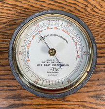 ANTIQUE  ANEROID SHIPS BAROMETER LIFE BOAT INSTITUTION RNLI DOLLOND LONDON