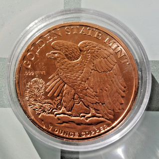 1 Oz / Unze 999. Kupfer Feinkupfer Münze Walking Liberty American Eagle
