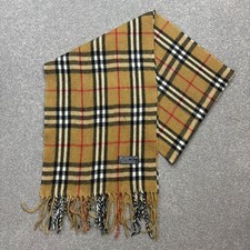 Écharpe Burberry London 58 x 11 pouces beige à carreaux Nova 100 % laine...