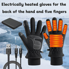     USB Electric Heated Gloves   5-Finger Touchscreen  Hand Heating Gloves    