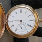 Waltham Antique Pocket Watch gold filled Case 46.5mm 72gm working missing bow