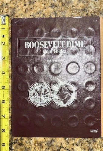 Full Set OF SILVER ROOSEVELT DIMES 1946 to 1964& to 1987 in Brown ALBUM