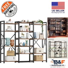 Spacious 6-Tier Open Storage Shelf - Adjustable Stylish Bookcase for Living Room