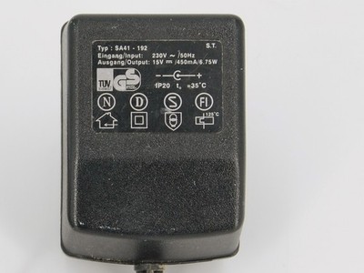 SA41-192 Netzteil Output: 15 V - 450 mA |  6,75 W  | AC-DC Adapter Trafo