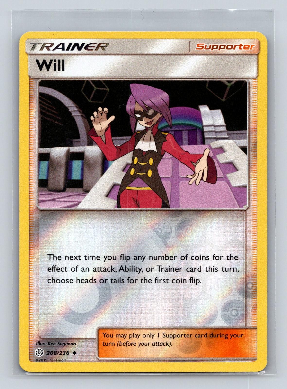 Will 208/236 Uncommon Cosmic Eclipse Pokemon Reverse Holo LP