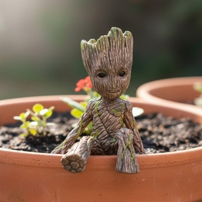 Cute Groot Tree Man Figurine   Mini Resin Statue for Home, Garden & Car