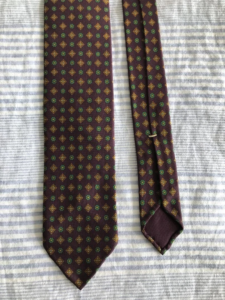 Shibumi Firenze Italy Burgundy Silk Tie 149cm Classic Used - Image 2 of 4