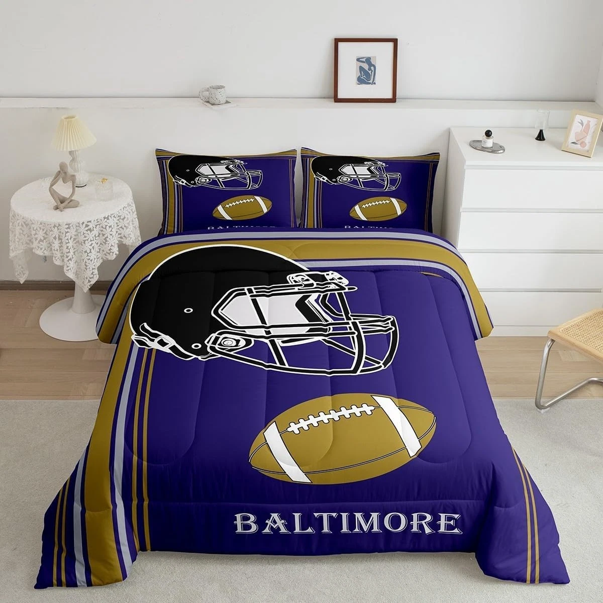 Baltimore Ravens Bedding Set Football set