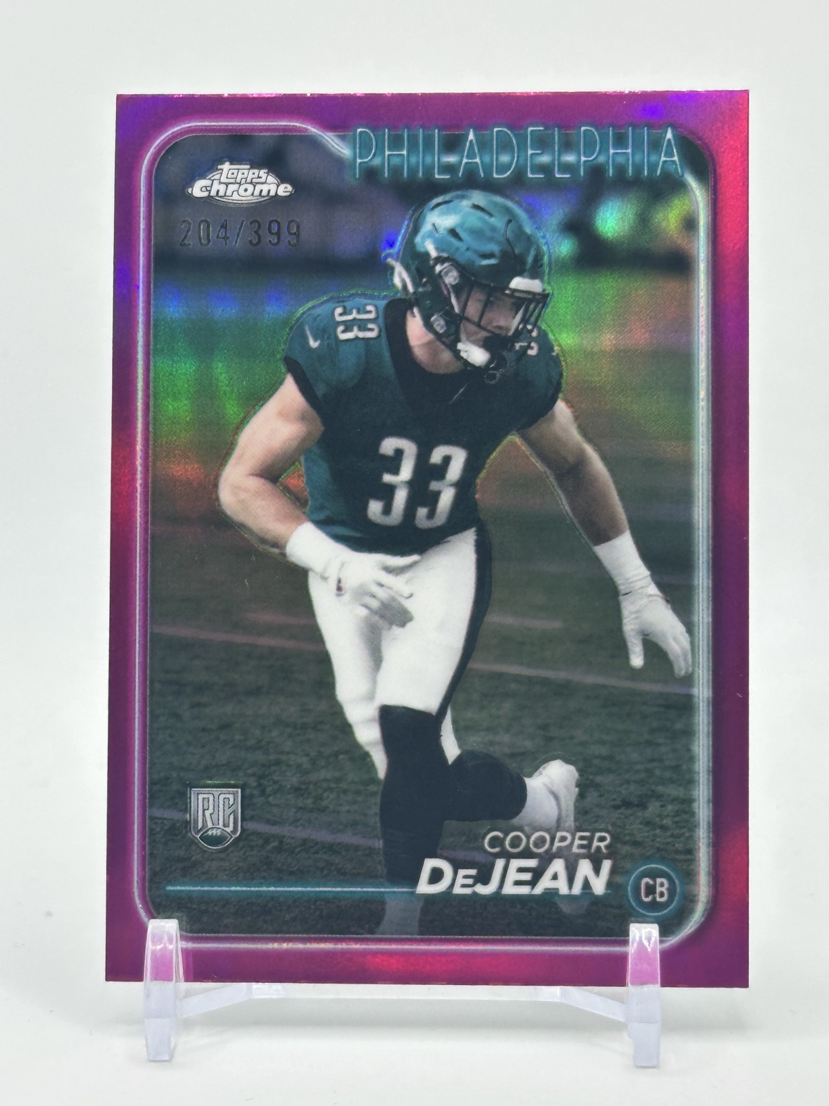 2024 Topps Chrome - Rookies Cooper DeJean #232 Magenta Refractor /399 (RC)
