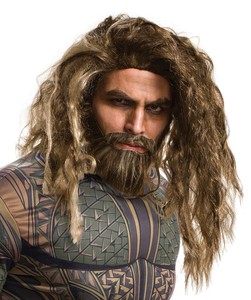 Justice League Aquaman Adult Costume Beard And Wig Set 82686345958