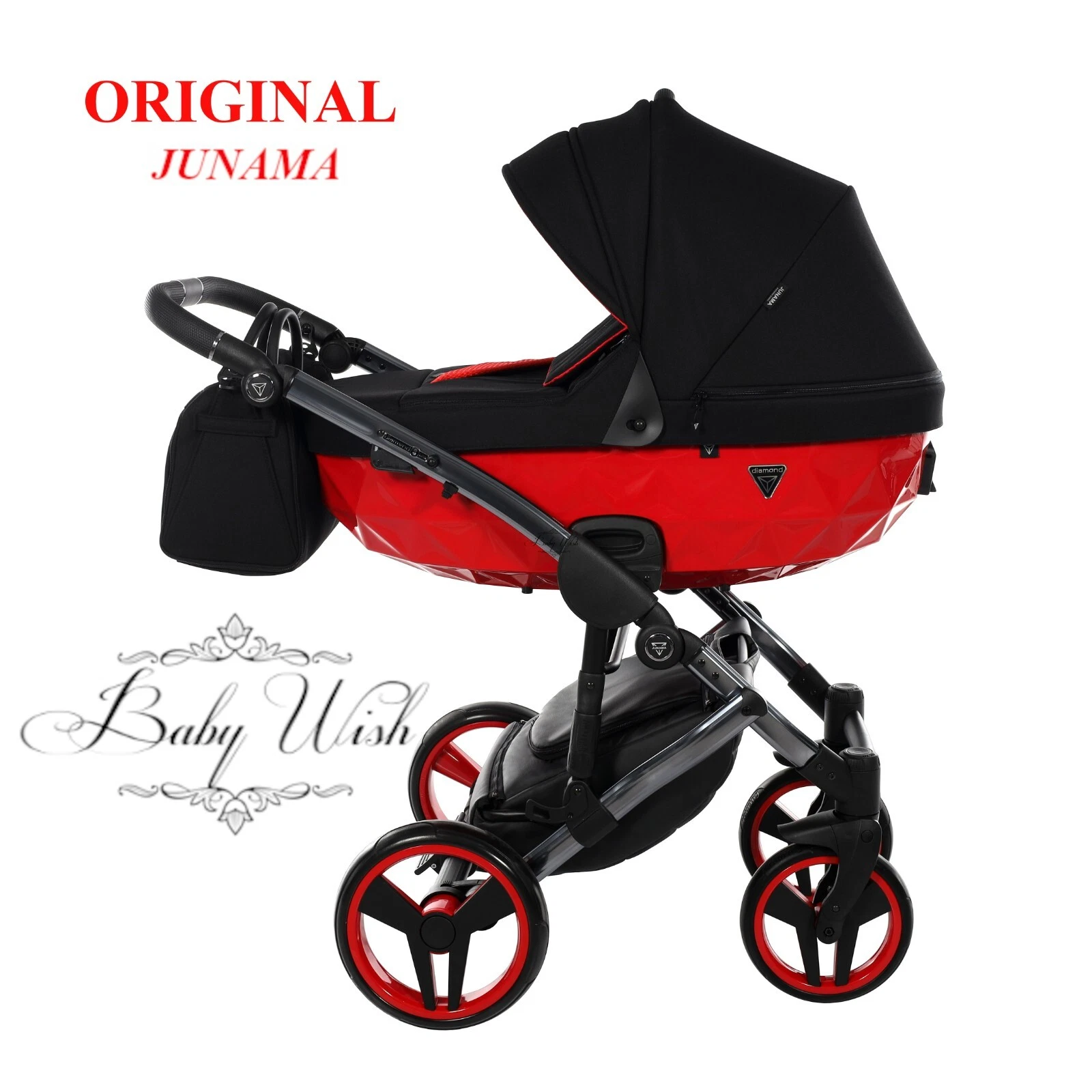 JUNAMA DIAMOND S LINE V2 BABY PRAM 3in1 CARRYCOT + PUSHCHAIR + CAR SEAT