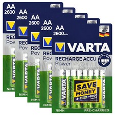 20 x Varta AA 2600mAh batteries Rechargeable Ni-MH 1.2V HR6 Stilo Power Accu 5.29 per battery