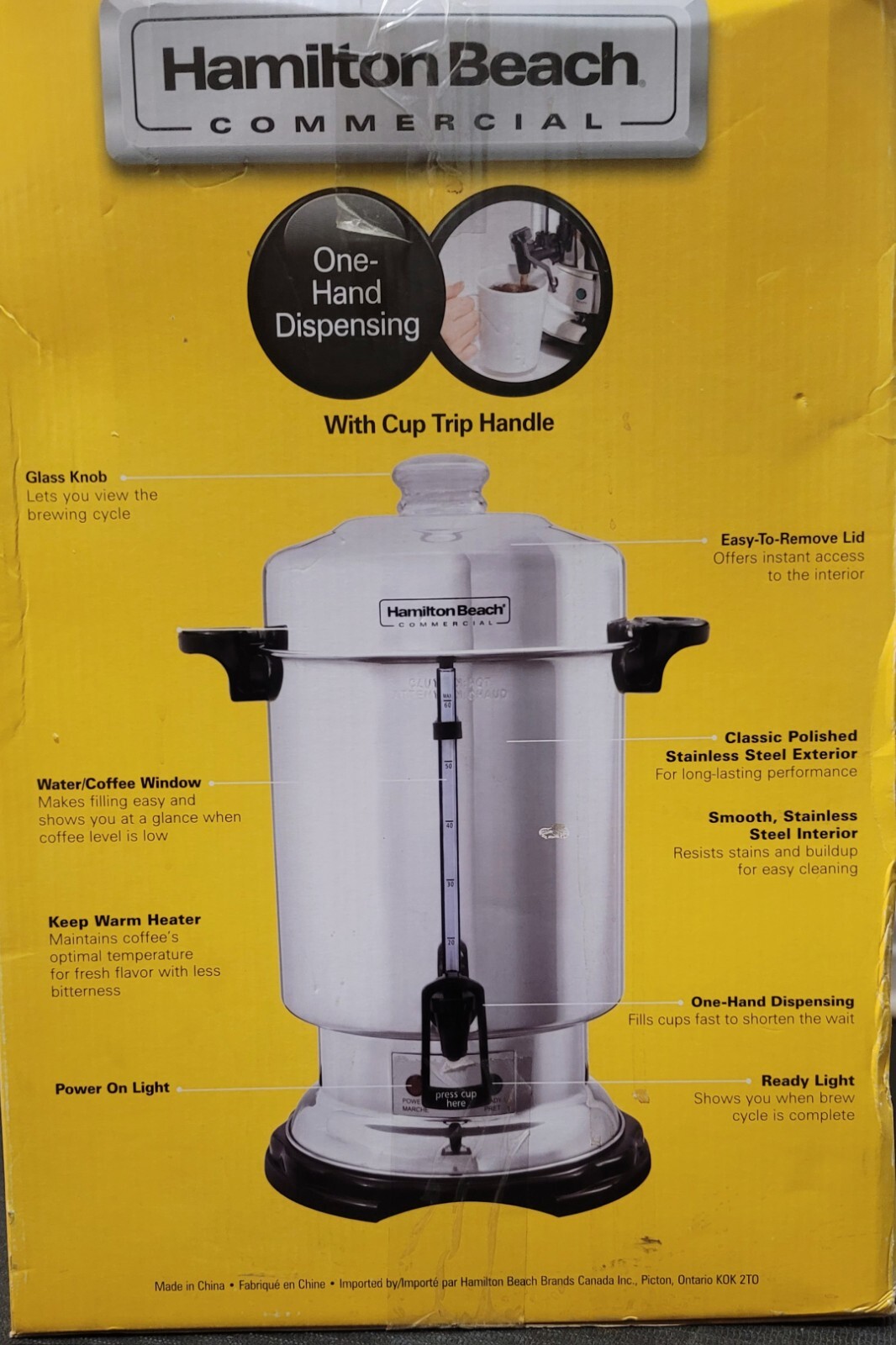 Excellent Condition Hamilton Beach Commercial 60Cup StainlessSteel