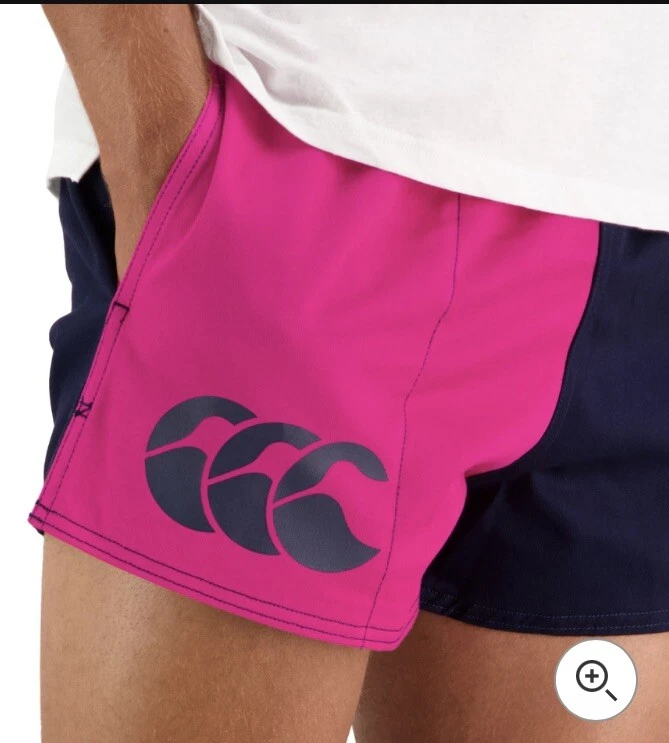 BNWT Canterbury Cotton Twill Harlequin Shorts - Pink/Navy - Size 34 - Ltd Stock