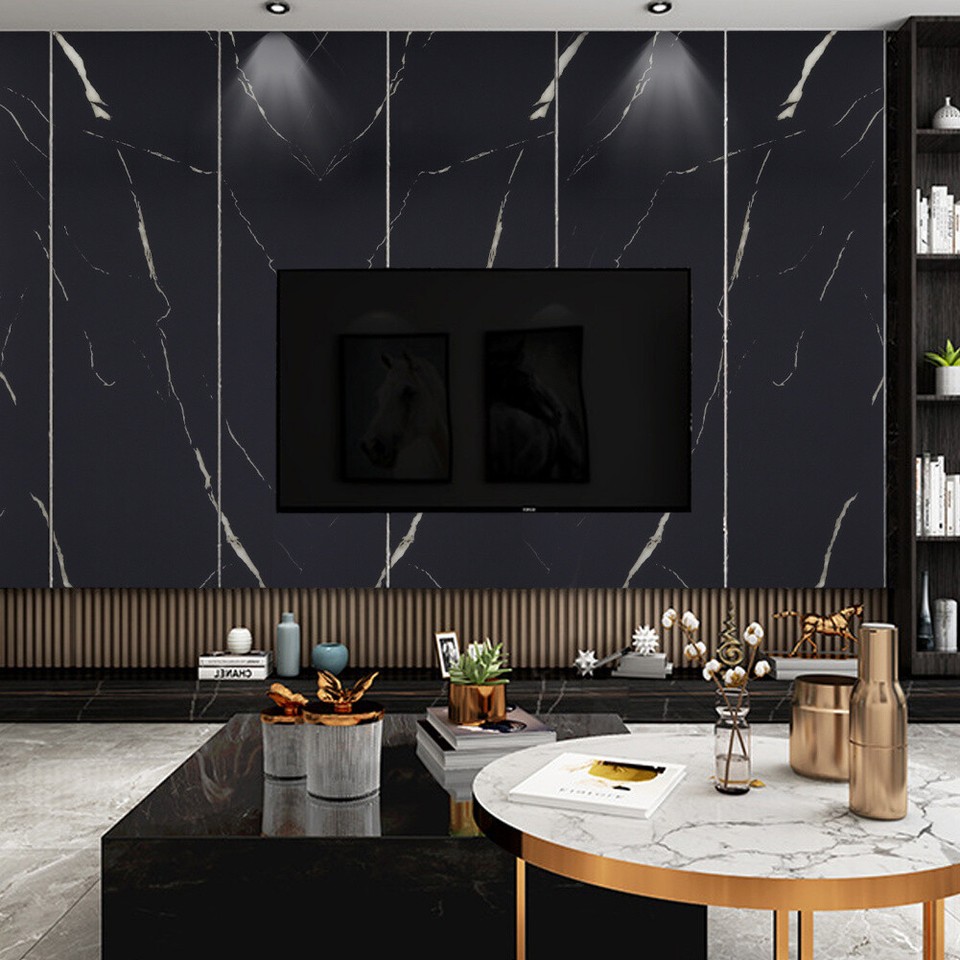 10pcs 2mm Black PVC Bathroom Wall Panels Waterproof Shower Wall ...