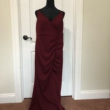 Emerald Sundae Womens Dress Size 22 Burgundy Ruched Side Slit Party Cocktail