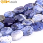Turquoise Sodalite Beads Oval Flat Natural Stone Beads Jewelry Making 15" 8x10mm