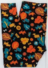 TC LuLaRoe Tall & Curvy Leggings Dogs Bones Balls Paw Prints Trees NWT R25