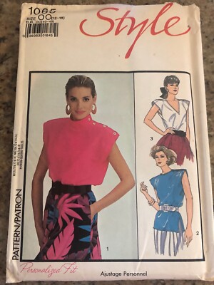   STYLE #1065 - LADIES ~ SO 1980's ~ ( 3 STYLE ) SUMMER TOPS PATTERN 12-18 FF