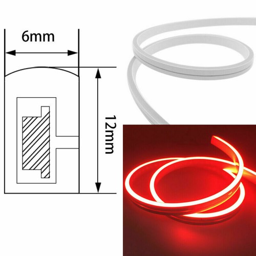 DC 12V SMD2835 Flexible LED Strip Waterproof Neon Lights Silicone Tube 1M-10M - Picture 3 of 19