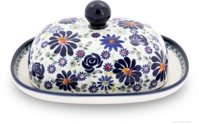 Original Bunzlauer Keramik Butterdose oval für 250g (1 Stück Butter) Dekor DU126 - Bild 1 von 4