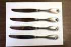 Oneida Silverplate Flatware Silver Shell Pattern Set of 4 Dinner Knives ...