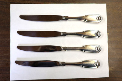 Oneida Shell Pattern Oneida Silverplate Flatware Silver Shell Pattern Set of 4 Dinner Knives ...