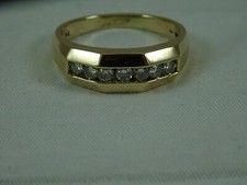 Men's 14K Yellow Gold Diamond Ring .75 CTW size 11.5 Wedding Band 7 grams