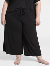 ATHLETA BLACK NIGHTTIME BLISS SLEEP WIDE LEG CROP PAJAMA PANT PLUS Sz 3X