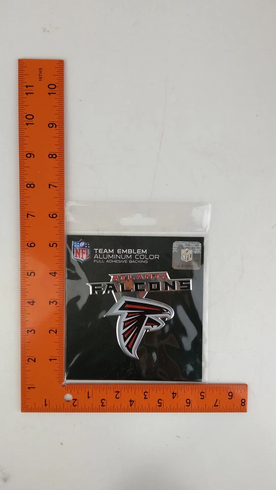 Paquete de 2 calcomanías de fútbol americano de aluminio emblema NFL Atlanta Falcons Foto 2 de 4