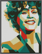 Whitney Houston Pop Art Counted Cross Stitch Chart No. 51-119