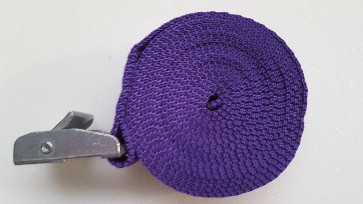 10 Heavy-Duty Cam Buckle Straps - 25mm Wide, 2.5m Long, 250kg Capacity - Purple, UK Made