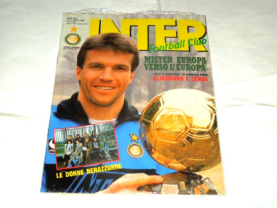 RIVISTA INTER CLUB N. 4 APRILE 1991-COVER MATTHAUS RIVISTA ANCORA INCELLOFANATA