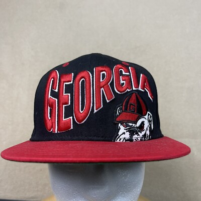 Georgia Bulldogs Football Dawgs Cap Snap Back Red Black New Era Hat