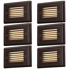 6-Pack 120V LED Step Lights, Dimmable, 3000K Warm White, Oil Rubbed Bronze