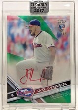 Jake Thompson 2017 Topps Clearly Authentic GREEN Parallel RC Autograph Auto /99