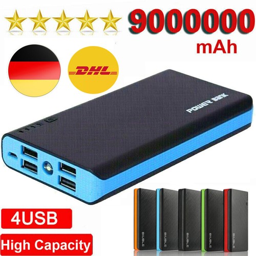 9000000mAh Powerbank Externer Batterie Ladegerät ZusatzAkku 4 USB Für Alle Handy