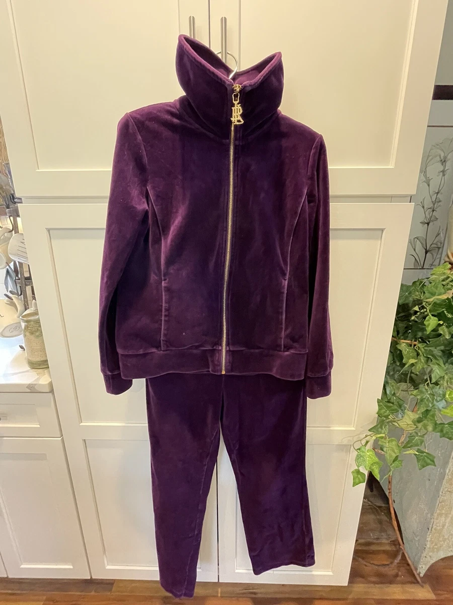 VTG Lauren By Ralph Lauren Green Label Purple Velour 2pc Track