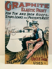 1993 Uncle Sam Graphite Elastic Paint Metal Tinn Sign Decor 16"x13"