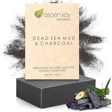 Organic Therapeutic Dead Sea Mud  Activated Charcoal Home-Spa Soap Bar 4.5 oz 