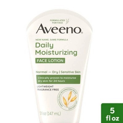 Aveeno Daily Moisturizing Face Lotion w/ Oat For Dry Skin Fragrance Free, 5oz