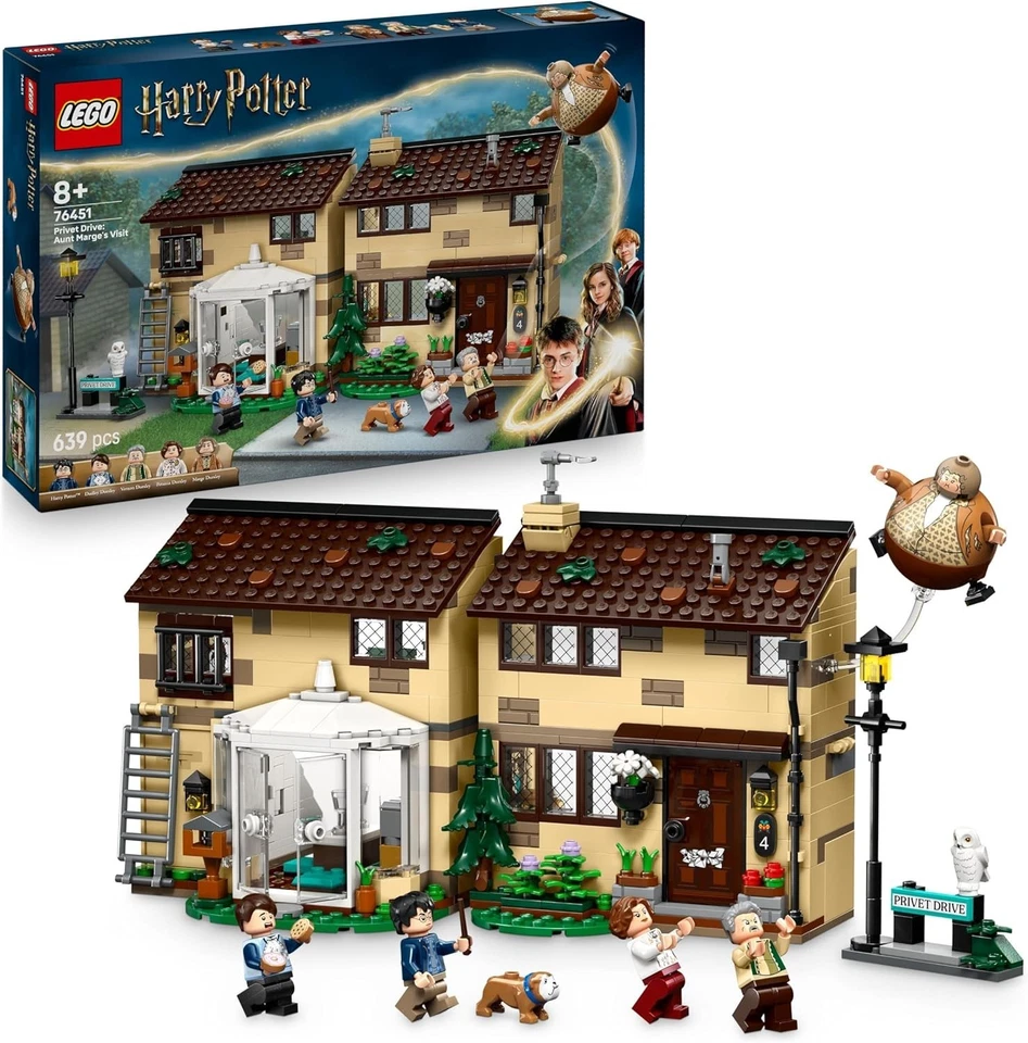 LEGO HARRY POTTER PRIVET DRIVE AUNT MARGE'S VISIT TOY HOUSE + FIGURES NEW SEALED - Image 2 of 2