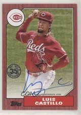 2022 Series 1 1987 Topps Baseball Red 3/25 Luis Castillo #87BA-LC Auto 0j9w