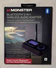 Monster 2-in-1 Bluetooth Wireless Audio Adapter Transmitter/Receiver NEW