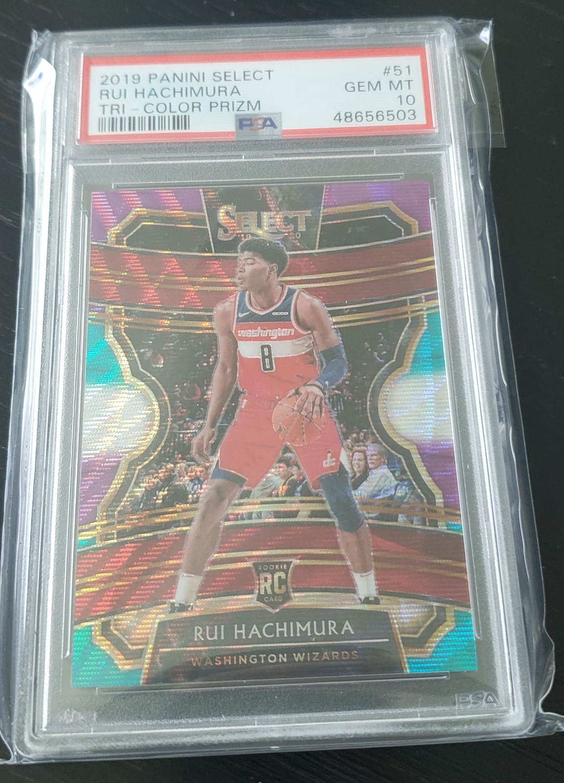 2019 Select Rui Hachimura #51 Tri-Color Prizm PSA 10