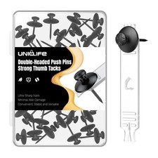 30 Pcs Push Pins for Wall, Double Headed Thumb Tacks, Picture Hangers, Metal ...