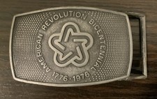 1976 American Revolution Bicentennial Belt Buckle Lee Co NY Official Licensed