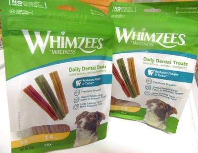 Whimzees Stix Gr. M (2 x 14 Stück) Zahnpflege Zahnstangen Kaustangen